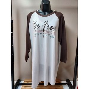 NWT- Ali Dee- Be Free- Extra long Tee Size XL